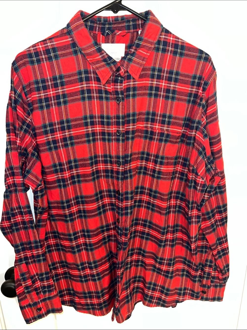 Weatherproof Vintage Comfort Stretch Classic Christmas Plaid Button-Down Shirt